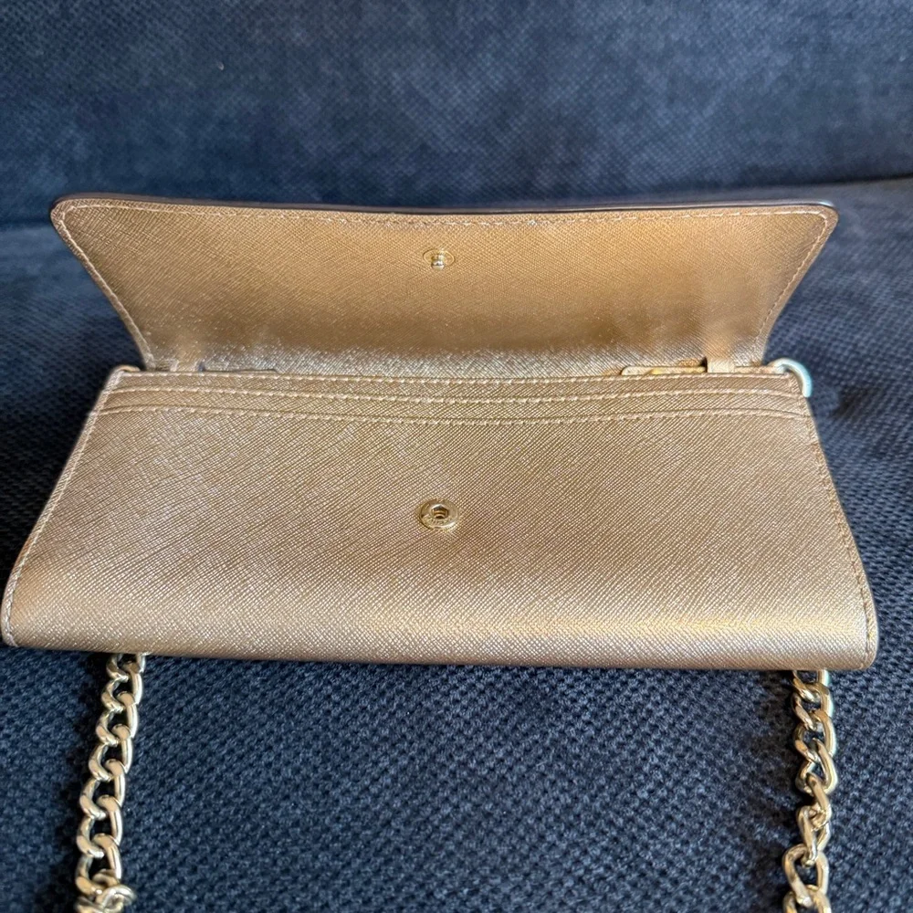 Michael Kors Gold Crossbody/Clutch For Formal Events.